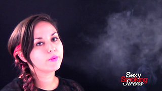 Smoking Fetish - Sexy Brunette Smokes a Cigarette