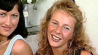 Pretty German babe shares dick with hot blonde MILF