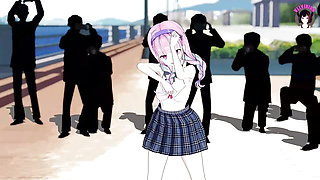 Cute Schoolgirl - Public Nude Dance