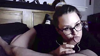 POV blowjob with deep throat action and a facial from Honeymadison
