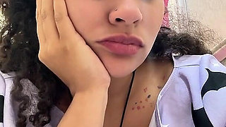 Gassy Milk-intolerant Girl on the Toilet and Farting