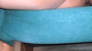 Breaking My Pussy in the Hotel. My Bull Plays and Makes Noises Fucking Me Hard in the Chair.