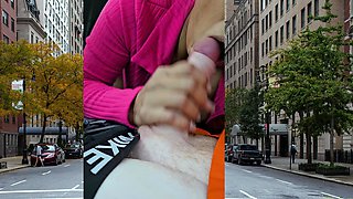 Thai MILF big cock car blowjob in public