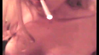 Nasty smoking bitch want sperm on her tits!