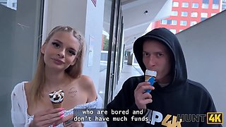 Hunt4k. cool blondie doesn’t mind to have sex with benefits in front of her bf