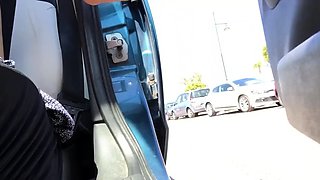 Iviroses Busy Public Parking Lot Dildo Play in Car