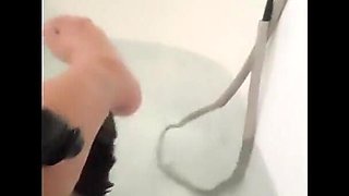 MILF Plays in the Tub with a Big Dildo