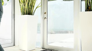 Busty cosplay fetish brunette nurse sucks cock pov