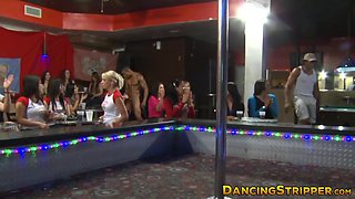 Gal whips her titties out for black stripper and gets banged