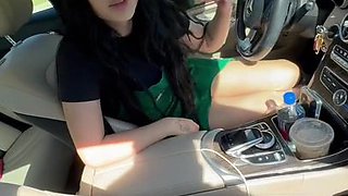 Auhneesh(2K) - Gorgeous Brunette fucked in Car in POV video