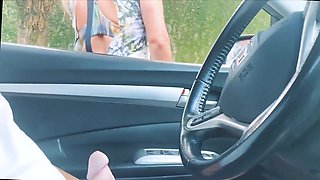 Go Away! My Wife Is Coming Soon! a Stranger Is Jerking Me off on the Street Near the Store