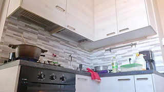 Naughty Hottie in the Kitchen