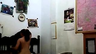 Indonesian Babe Orgasms on Fucking Machine