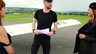 Lustful Stewardess Jumps On Pilot's Meatpole