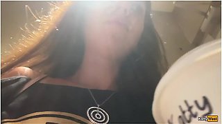 Crazy Cumwalk In Starbucks - Blowjob In Public Toilet, Drinking Coffee With Sperm With Katty West