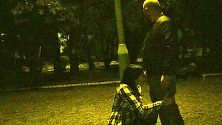 Slut Public Blowjob in Park