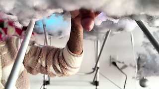 Pierced and tattooed boy sucking black cock from glory hole