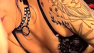 Jade Bond - Tatted Babe Licks up Her Own Cream Pie