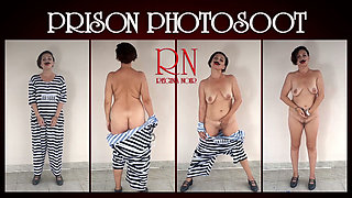 Photographing in Prison. the Detained Lady Is a Prisoner of the Prison. She Is Made to Undress on Camera. Cosplay. 2
