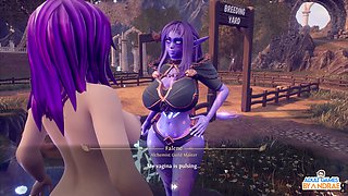 Huge futanari gives an epic cumshot in her mouth