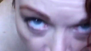 Horny cougar takes 11 inch BBC down her throat balls deep