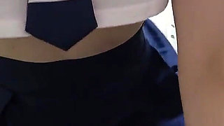 Boobs in Too Short Student Uniform. Thighs and Legs in Mini Skirt. Wedgie Thong Panties. Japanese Girl's Sultry Cleaning Room