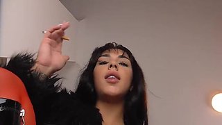 POV Spitting and Smoking Ashtray Femdom with Princess Asmodia - Teen Brunette Feet Fetish HD