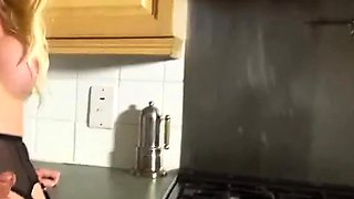 Big tit shemale jerks her long cock