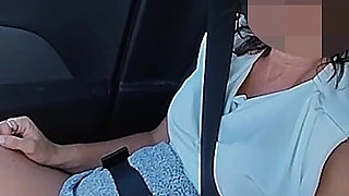 Fingering Teacher's Pussy in the Car While Driving Squirting with Intense Orgasm - Misscreamy