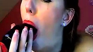 Big Dildo Blowjob by Aurelie on Webcam