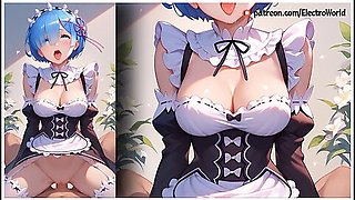 Rem From Re Zero In A Maid Costume Will Service Your Cock To The Full! - Car Toon