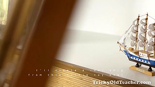 Tricky old art professor screws on of his most promising college girls