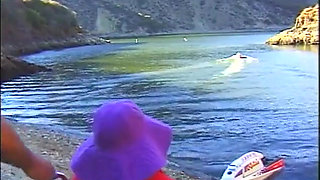 Threesome fucking on the beach