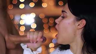 New Year's Eve Party with a Big-Titted Brunette Teen