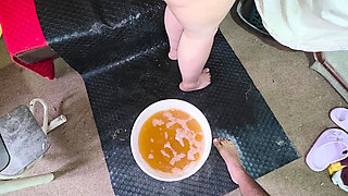 Anal Destruction Inside the House and Total Humiliation with a Bucket Full of Piss Outside the House.