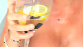 433 MILF Pee Drink and Piss on a Man Anal Prolapse