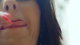 Amica Bentley Straddles a Cock with Her Wet and Hairy Pussy