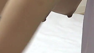 Apron-style Student Uniform, Miniskirt, White G-string Panties and White Socks, Slender Japanese Girl Cleaning Her Apartment