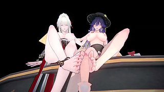 Wuthering Waves - Lucilla X Hiyuki FFM Sex -3d Hentai Animations