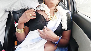 Indian Bhabi Car Sex. Beautiful Saree Housewife Try to Fucking with Stepson Car Drive.telugu Dirty Talks.