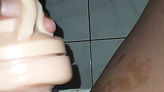 Black cock jerking off with flesh light pt2