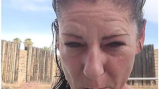 Swimming & Smoking Naughty American Milff