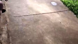 Risky masturbation at the bus stop next to the scorching