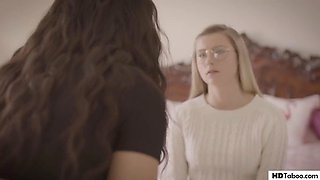 Innocent College Virgin Carolina Sweets Joins Slutty Best Friend Whitney Wright for Double Penetration Threesome with Stepbro