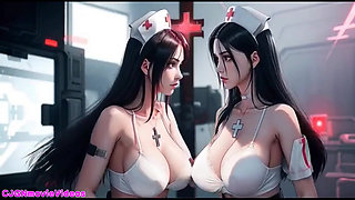 Demon queen ask for two girls kiss (Ai animation)