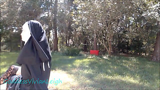 Nun Smoking Outside