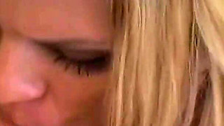 Hot Blonde Sucks a Long Dick Until He Cums in Her Mouth