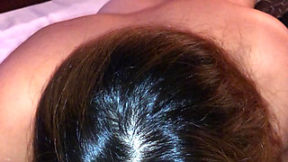 Hot MILF sucking cock like a whore all the way down in her throat