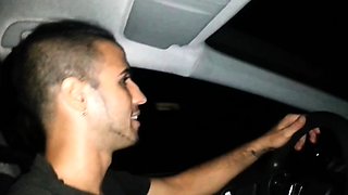 Outdoor blowjob in public