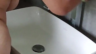 Junior Is Sitting at the Toilet and I Am Cleaning the Bathroom Naked in Front of Him